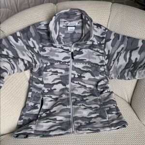 Columbia Kids Gray Camouflage Fleece Jacket